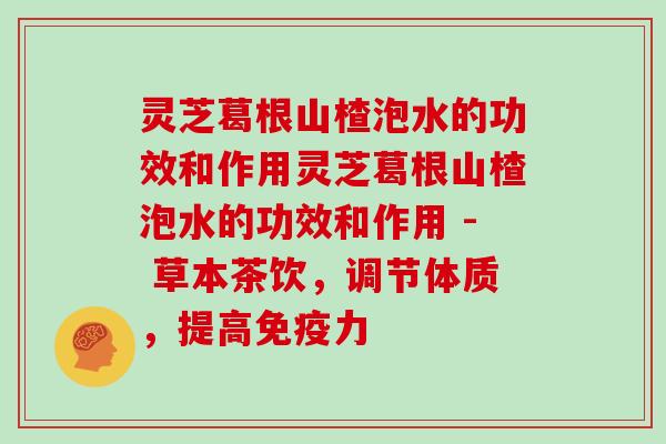 灵芝葛根山楂泡水的功效和作用灵芝葛根山楂泡水的功效和作用 - 草本茶饮，调节体质，提高免疫力