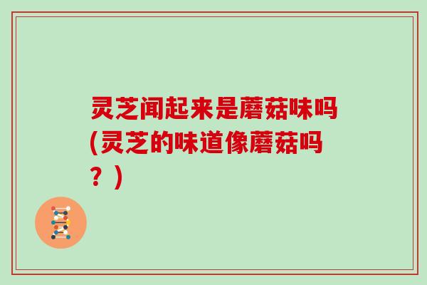 灵芝闻起来是蘑菇味吗(灵芝的味道像蘑菇吗？)