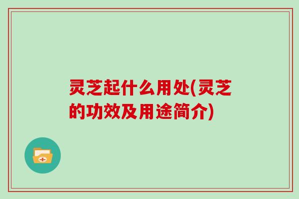 灵芝起什么用处(灵芝的功效及用途简介)