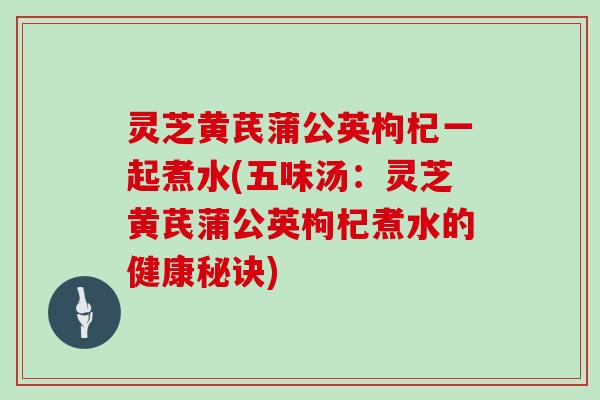 灵芝黄芪蒲公英枸杞一起煮水(五味汤:灵芝黄芪蒲公英枸杞煮水的健康秘诀)