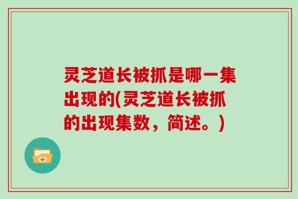 灵芝道长被抓是哪一集出现的(灵芝道长被抓的出现集数,简述。)