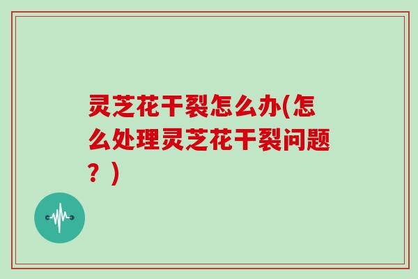灵芝花干裂怎么办(怎么处理灵芝花干裂问题?)