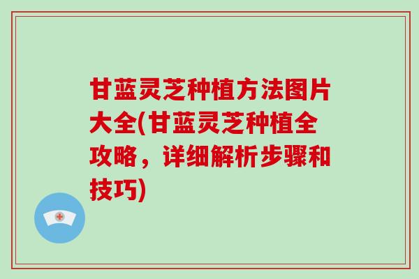 甘蓝灵芝种植方法图片大全(甘蓝灵芝种植全攻略,详细解析步骤和技巧)