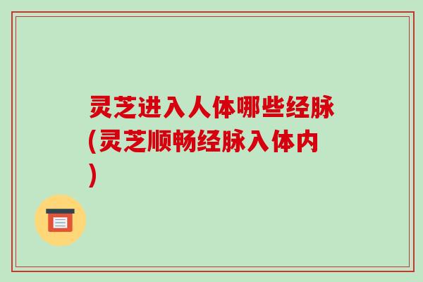 灵芝进入人体哪些经脉(灵芝顺畅经脉入体内)