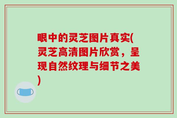 眼中的灵芝图片真实(灵芝高清图片欣赏，呈现自然纹理与细节之美)
