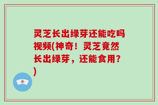灵芝长出绿芽还能吃吗视频(神奇！灵芝竟然长出绿芽，还能食用？)