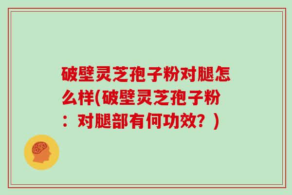 破壁灵芝孢子粉对腿怎么样(破壁灵芝孢子粉：对腿部有何功效？)