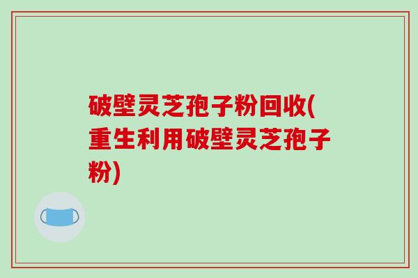 破壁灵芝孢子粉回收(重生利用破壁灵芝孢子粉)