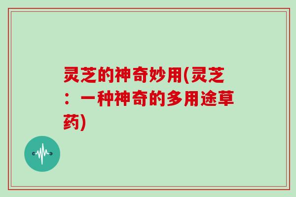 灵芝的神奇妙用(灵芝:一种神奇的多用途草药)