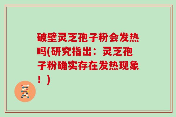 破壁灵芝孢子粉会发热吗(研究指出：灵芝孢子粉确实存在发热现象！)
