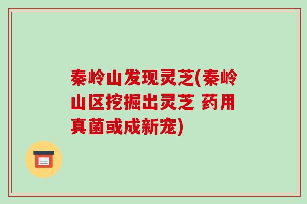秦岭山发现灵芝(秦岭山区挖掘出灵芝 药用真菌或成新宠)