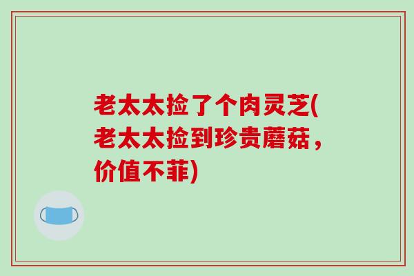 老太太捡了个肉灵芝(老太太捡到珍贵蘑菇，价值不菲)