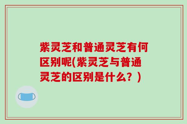 紫灵芝和普通灵芝有何区别呢(紫灵芝与普通灵芝的区别是什么?)