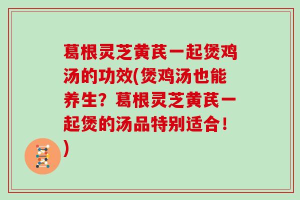 葛根灵芝黄芪一起煲鸡汤的功效(煲鸡汤也能养生？葛根灵芝黄芪一起煲的汤品特别适合！)
