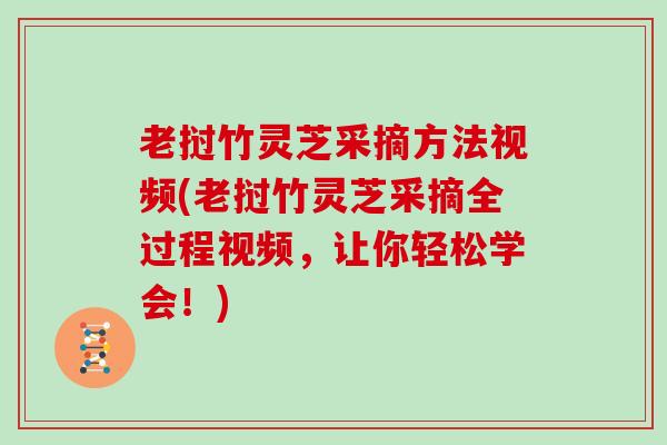 老挝竹灵芝采摘方法视频(老挝竹灵芝采摘全过程视频,让你轻松学会!)