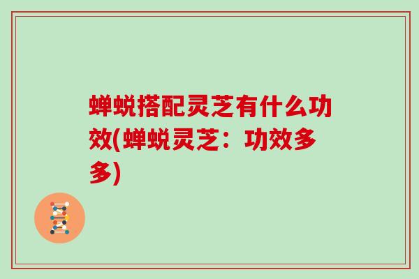 蝉蜕搭配灵芝有什么功效(蝉蜕灵芝:功效多多)