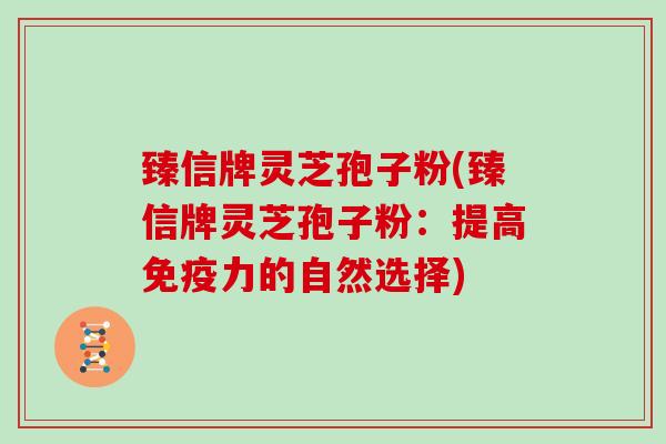 臻信牌灵芝孢子粉(臻信牌灵芝孢子粉:提高免疫力的自然选择)