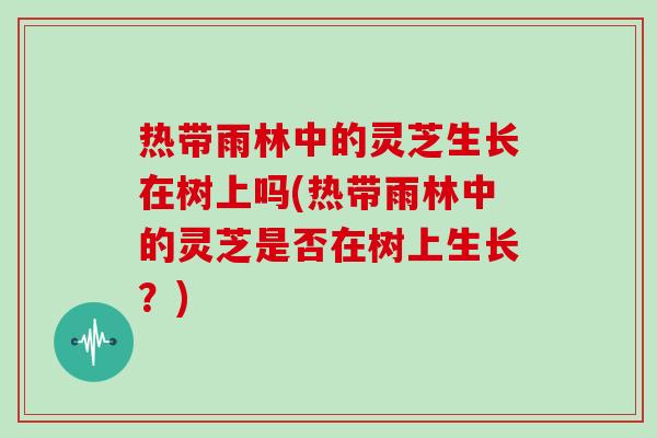 热带雨林中的灵芝生长在树上吗(热带雨林中的灵芝是否在树上生长?)