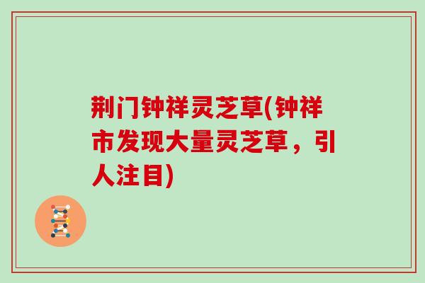 荆门钟祥灵芝草(钟祥市发现大量灵芝草，引人注目)