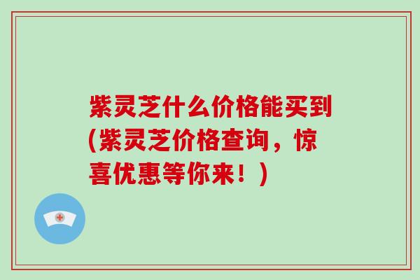紫灵芝什么价格能买到(紫灵芝价格查询,惊喜优惠等你来!)