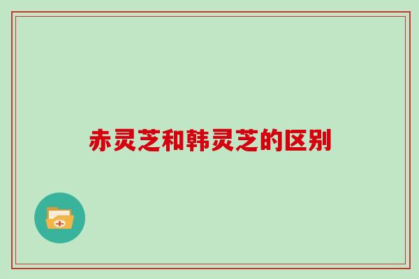 赤灵芝和韩灵芝的区别