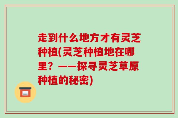 走到什么地方才有灵芝种植(灵芝种植地在哪里?——探寻灵芝草原种植的秘密)