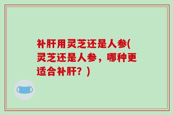 补肝用灵芝还是人参(灵芝还是人参，哪种更适合补肝？)