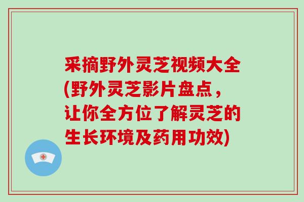 采摘野外灵芝视频大全(野外灵芝影片盘点，让你全方位了解灵芝的生长环境及药用功效)
