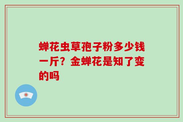 蝉花虫草孢子粉多少钱一斤？金蝉花是知了变的吗