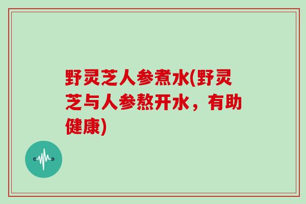 野灵芝人参煮水(野灵芝与人参熬开水,有助健康)