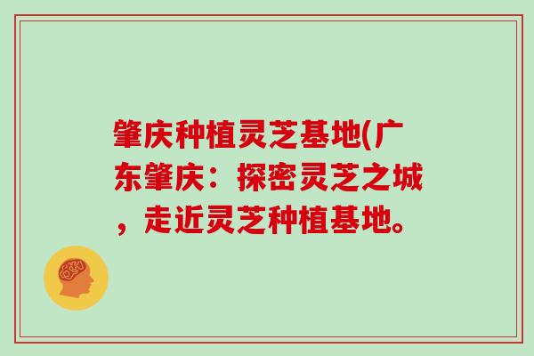 肇庆种植灵芝基地(广东肇庆:探密灵芝之城,走近灵芝种植基地。