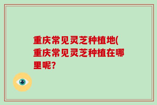 重庆常见灵芝种植地(重庆常见灵芝种植在哪里呢?