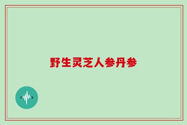 野生灵芝人参丹参