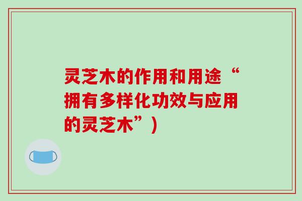 灵芝木的作用和用途“拥有多样化功效与应用的灵芝木”)