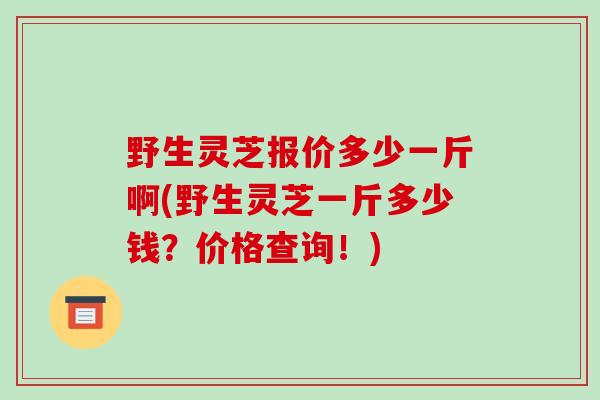 野生灵芝报价多少一斤啊(野生灵芝一斤多少钱？价格查询！)