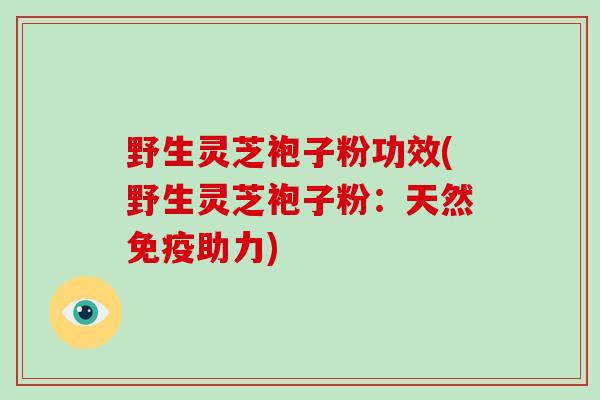 野生灵芝袍子粉功效(野生灵芝袍子粉：天然免疫助力)