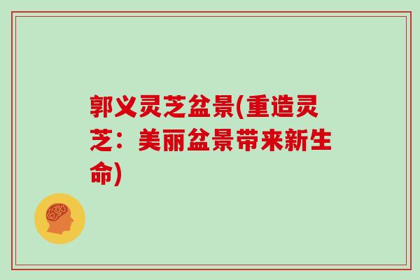 郭义灵芝盆景(重造灵芝:美丽盆景带来新生命)