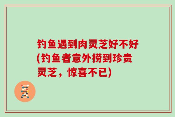 钓鱼遇到肉灵芝好不好(钓鱼者意外捞到珍贵灵芝,惊喜不已)