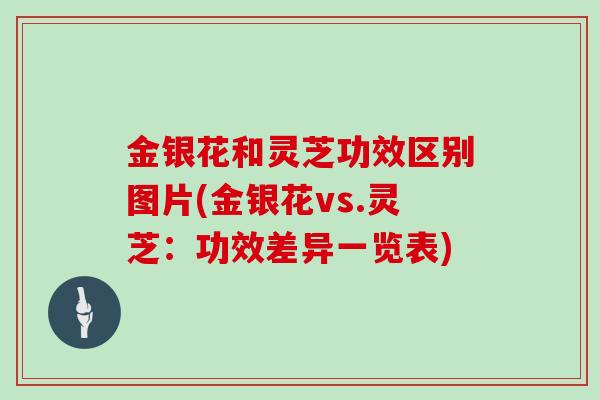 金银花和灵芝功效区别图片(金银花vs.灵芝:功效差异一览表)