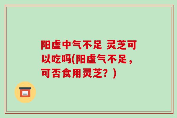 阳虚中气不足 灵芝可以吃吗(阳虚气不足,可否食用灵芝?)