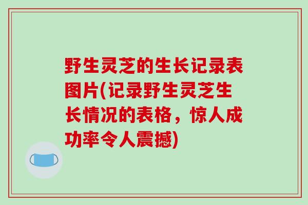 野生灵芝的生长记录表图片(记录野生灵芝生长情况的表格,惊人成功率令人震撼)