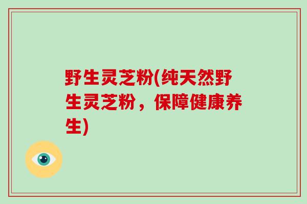 野生灵芝粉(纯天然野生灵芝粉，保障健康养生)