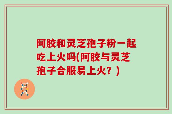 阿胶和灵芝孢子粉一起吃上火吗(阿胶与灵芝孢子合服易上火?)