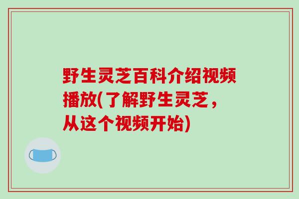 野生灵芝百科介绍视频播放(了解野生灵芝,从这个视频开始)