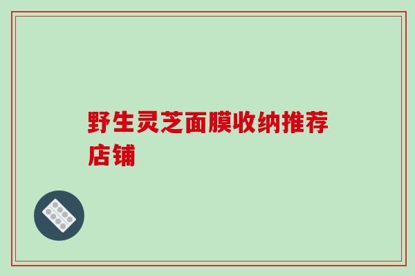 野生灵芝面膜收纳推荐店铺