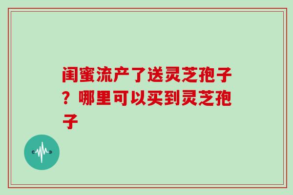 闺蜜流产了送灵芝孢子?哪里可以买到灵芝孢子