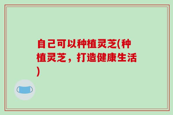 自己可以种植灵芝(种植灵芝,打造健康生活)