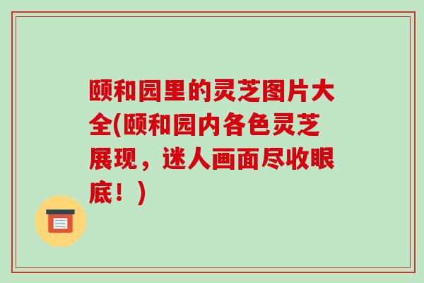 颐和园里的灵芝图片大全(颐和园内各色灵芝展现,迷人画面尽收眼底!)