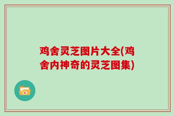 鸡舍灵芝图片大全(鸡舍内神奇的灵芝图集)