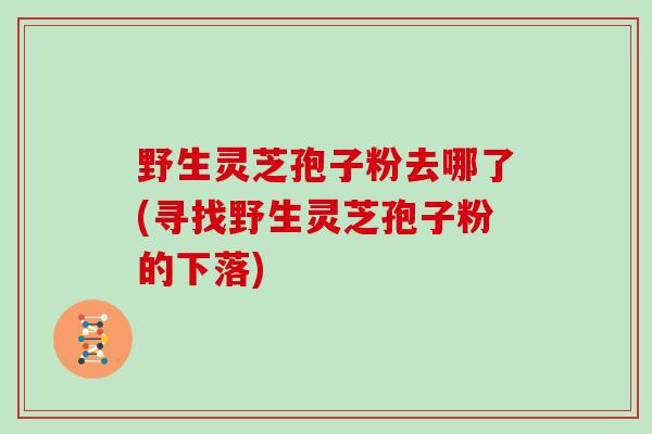 野生灵芝孢子粉去哪了(寻找野生灵芝孢子粉的下落)